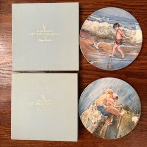 Royal Doulton Captured Moments Plates Peggy Brisby Sea Scape & Treasure Seekers